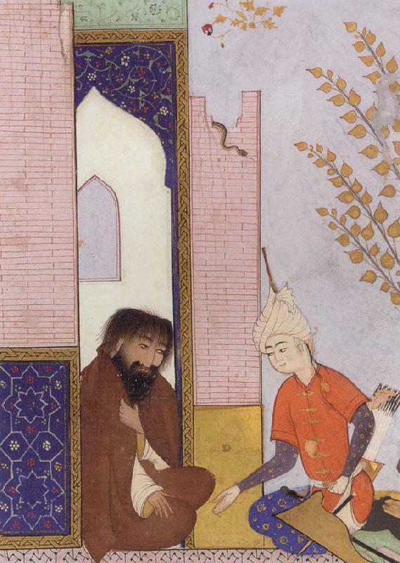 unknow artist Sultan Muhmud of Ghazni depicted as a young Safavid prince visiting a hermit oil painting image